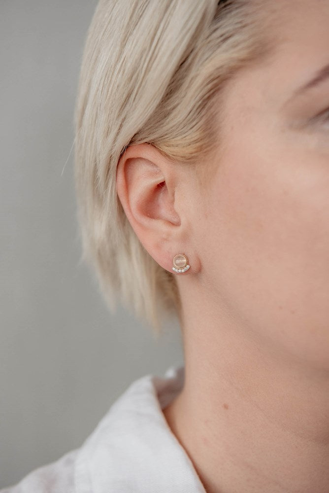 Admiration Studs-rose quartz