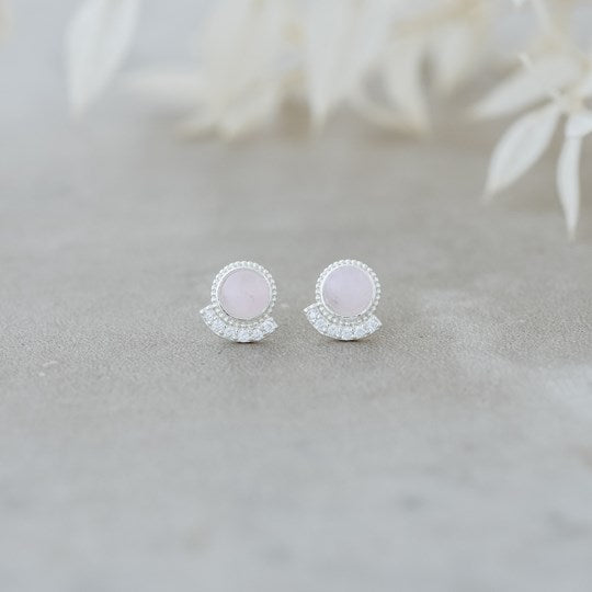 Admiration Studs-rose quartz